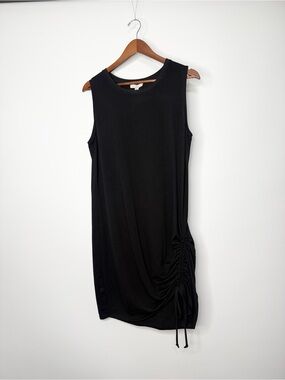 NWT Como Vintage Sleeveless Black Ruched Side Dress XL